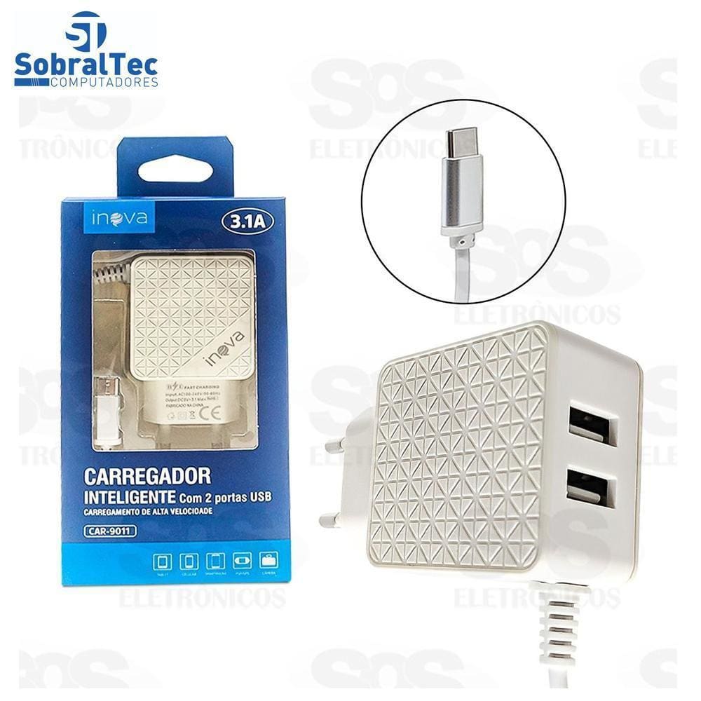 Carregador Inteligente Com 2 Portas Usb Inova 3.1A- Car-9011