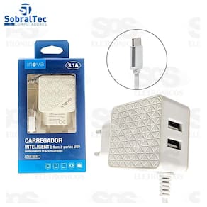 Carregador Inteligente Com 2 Portas Usb Inova 3.1A- Car-9011
