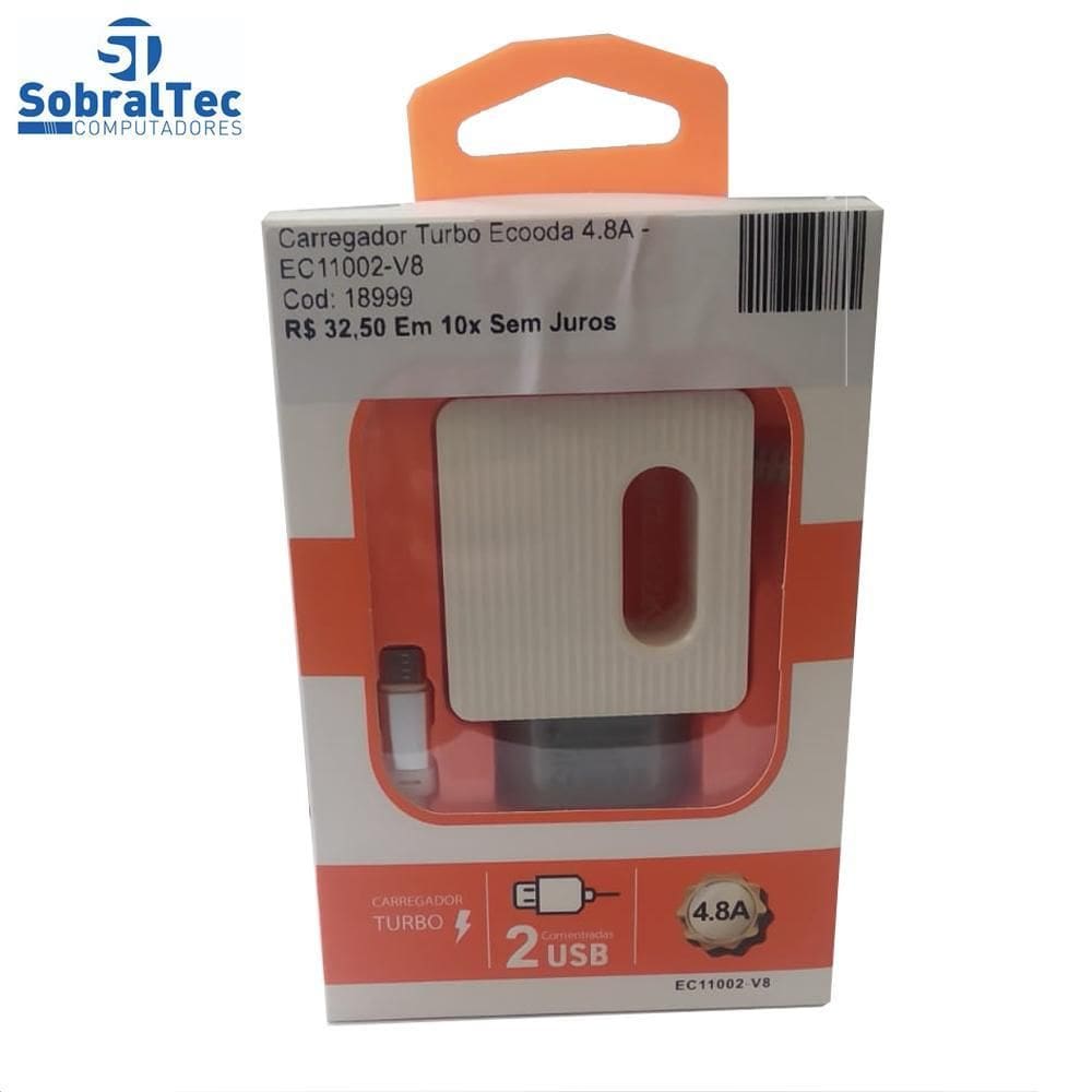 Carregador Turbo Ecooda 4.8A - Ec11002-V8