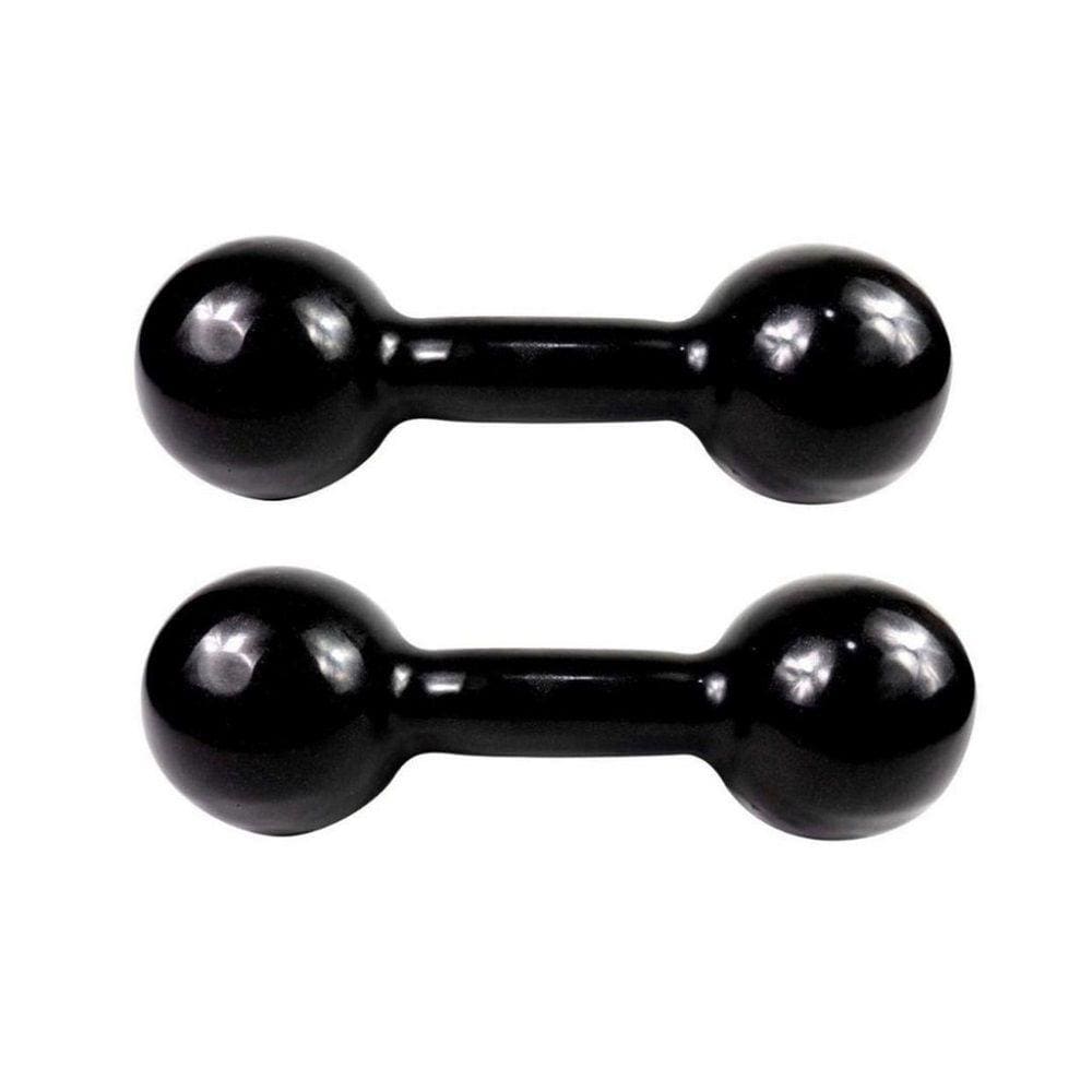 Par de Halteres Emborrachado para Musculação 10kg Preto