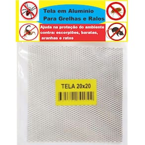 Tela Para Ralo Grelha 20x20Cm em Alumínio Anti-inseto