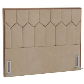 Cabeceira Cama Box Casal King 195cm Órion P02 Veludo Bege - Mpozenato