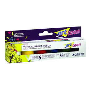 Tinta acrílica fosca 6 cores 15ml Acrilex