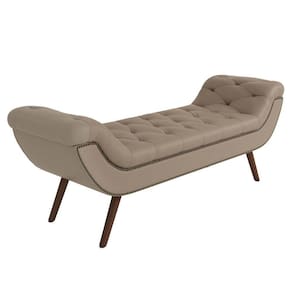 Puff Recamier 140cm Vêneto P02 Sintético Bege - Mpozenato