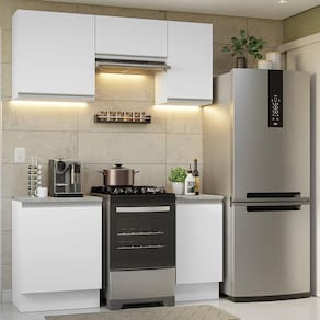 Armário de Cozinha Completa 160cm Branco Glamy Madesa 07