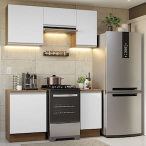 Armário de Cozinha Completa 160cm Rustic/Branco Glamy Madesa 07