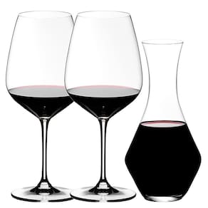 Kit 2 Taças Riedel Heart To Heart Com Decanter Vinho Cristal