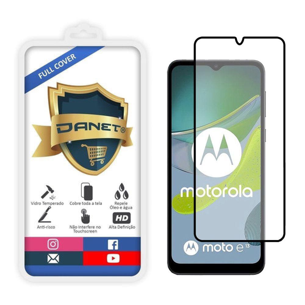Película De Vidro Temperado 3d Para Moto E13 Full Cover 9H