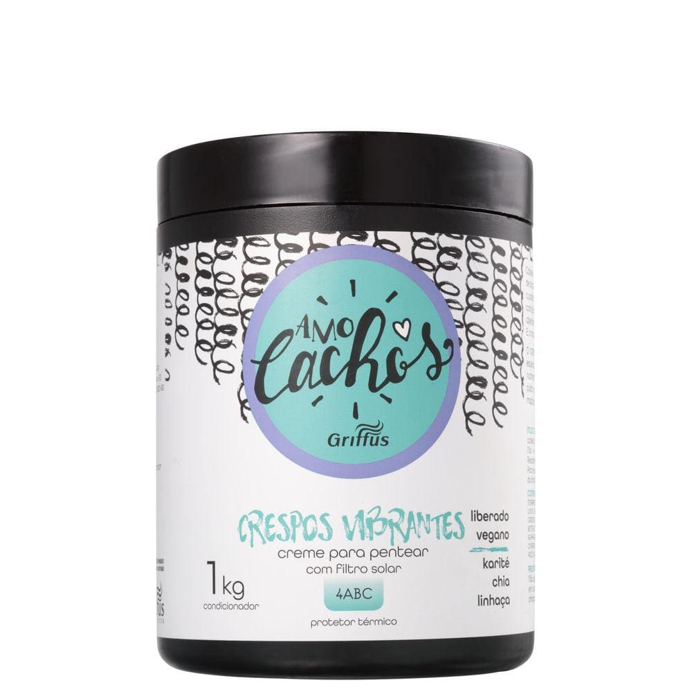 Griffus Amo Cachos Crespos Vibrantes Creme De Pentear 1000g