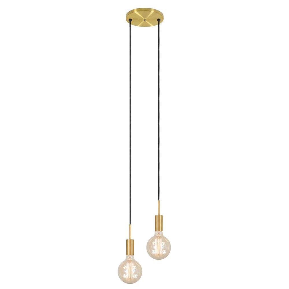 Luminária Pendente Duplo Ilha Cozinha Sala Quarto Dourado