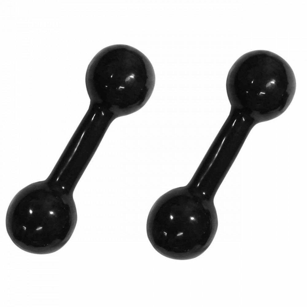 Par de Halteres Emborrachado para Musculação 7kg Preto