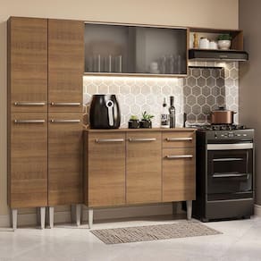 Armário De Cozinha Completa 229Cm Madesa 08 Rustic