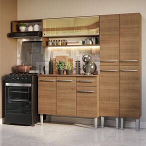 Armário De Cozinha Completa 229Cm Madesa 07 Rustic