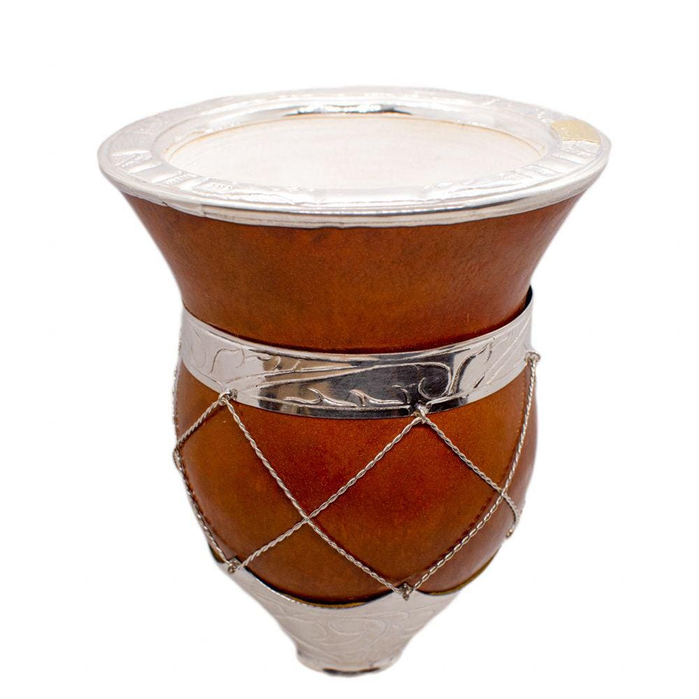 Cuia De Chimarrao Fama Aranha C/ Bocal Ouro E Prata 120 Ara-S/Pe