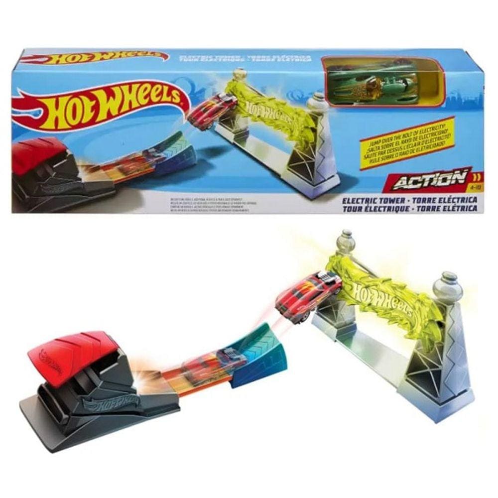 Hot Wheels Pistas de Acrobacias Torre Eletrica Mattel FTH79