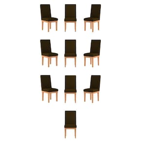Kit 10 Cadeiras Estofadas Decorativa Para Mesa marrom