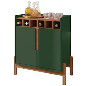 Barzinho c/2Pts Adega p/Sala De Jantar Verde Oliva Cedro
