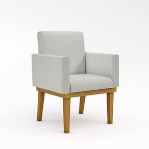 Cadeira Poltrona Base Reforçada Linho linho Cinza Claro