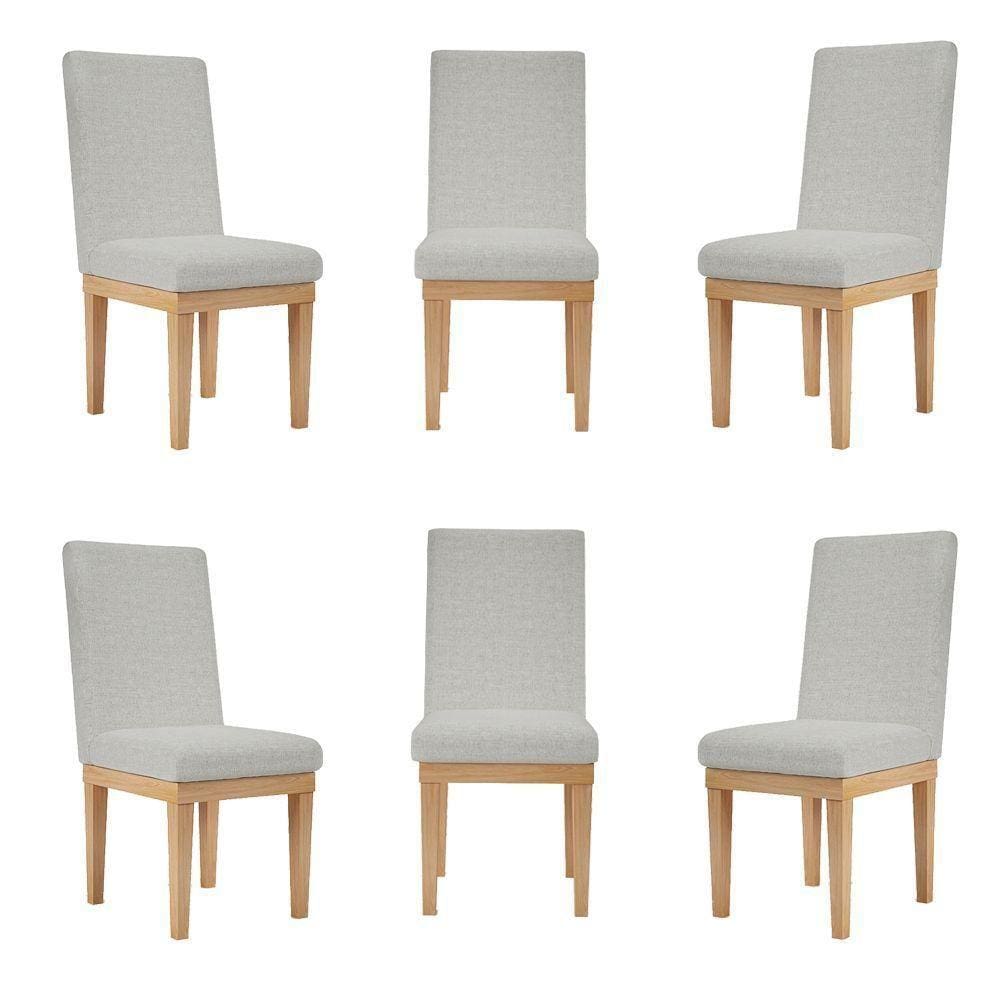 Kit 6 Cadeiras Para Mesa De Jantar Luxo Cinza Claro