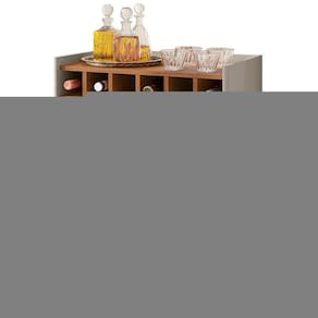 Barzinho c/2Pts Adega p/Sala De Jantar 50522 OffWhite Cedro