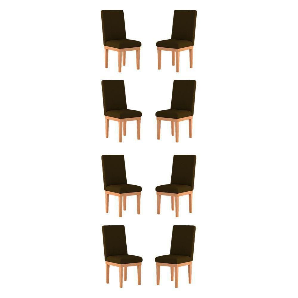 Kit 8 Cadeiras Estofadas Para Sala De Jantar marrom