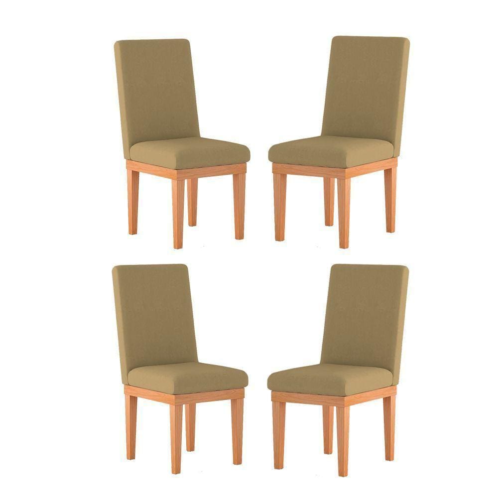 Kit 4 Cadeiras Estofadas Para Mesa De Jantar capuccino