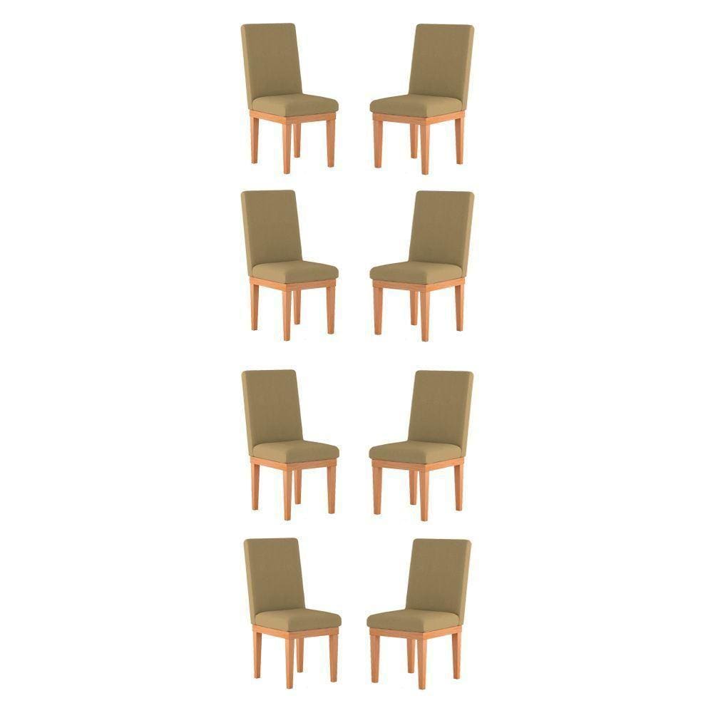 Kit 8 Cadeiras Estofadas Para Sala De Jantar capuccino