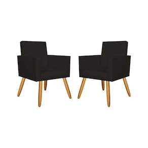 Kit 02 Poltronas Tecido Corino Para Salão - courino Preta