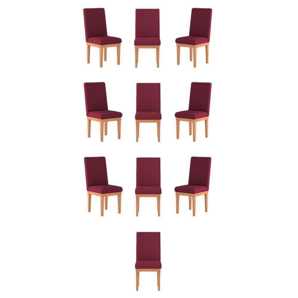 Kit 10 Cadeiras Estofadas Decorativa Para Mesa marsala