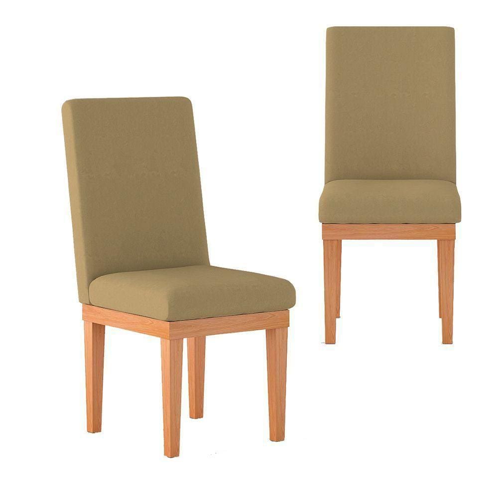 Kit 2 Cadeiras Estofadas Para Mesa De Jantar capuccino