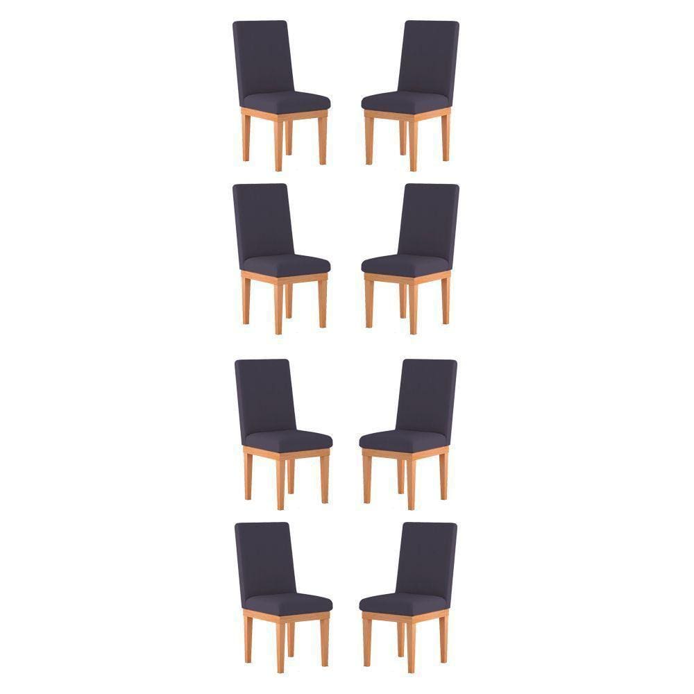 Kit 8 Cadeiras Estofadas Para Sala De Jantar cinza