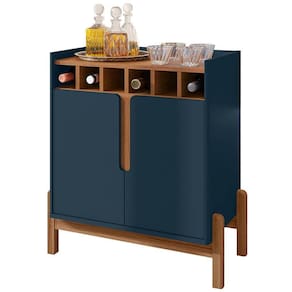 Barzinho c/2Pts Adega p/Sala De Jantar 50522 Azul Cedro