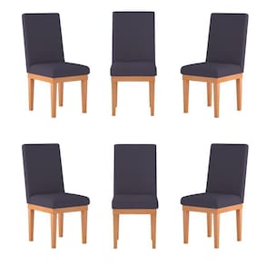 Kit 6 Cadeiras Estofadas Para Mesa De Jantar cinza