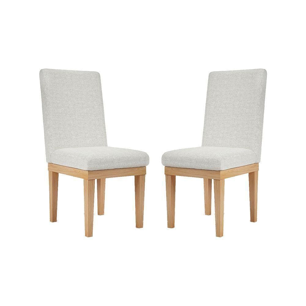 Kit 2 Cadeiras Estofadas Para Mesa De Jantar Bege
