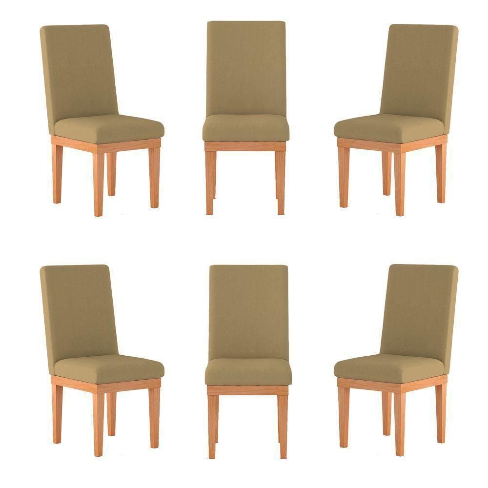 Kit 6 Cadeiras Estofadas Para Mesa De Jantar capuccino