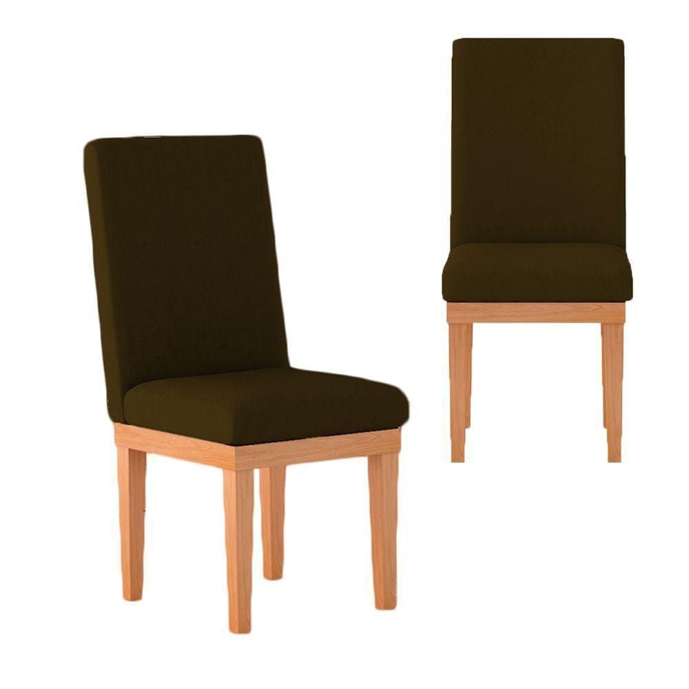 Kit 2 Cadeiras Estofadas Para Mesa De Jantar Decor marrom