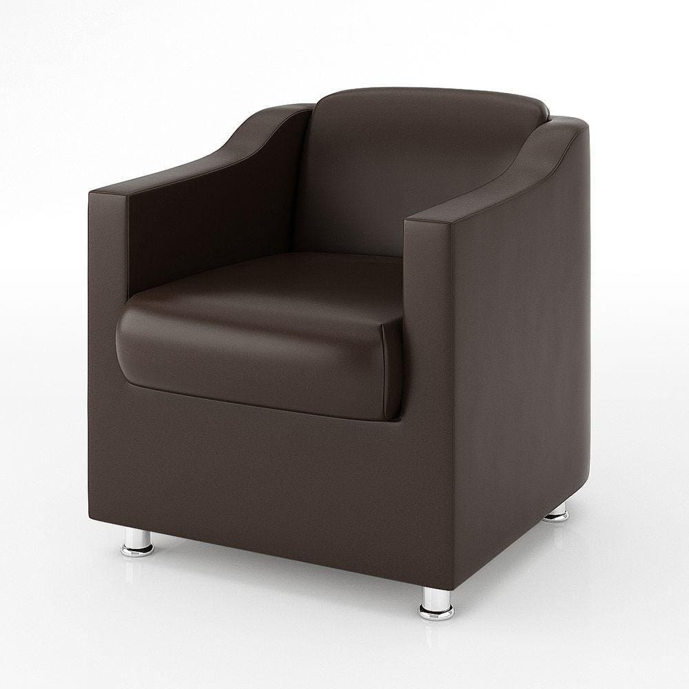 Poltrona Balaqui Decor Courino Marrom