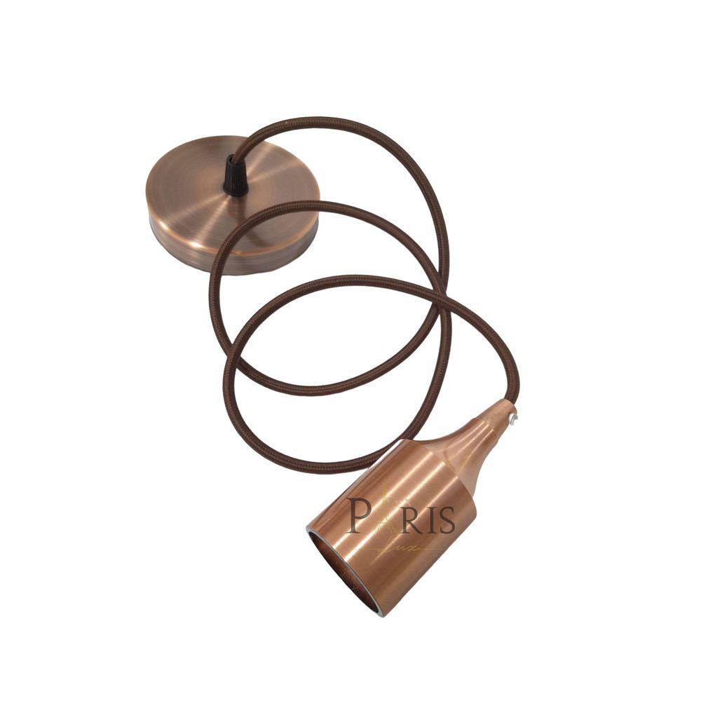 Pendente Soquete E27 Alumínio Liso Bronze