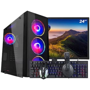 PC Gamer Completo Ark Monitor 24" + Intel Core i7 3770 16GB GT 730 4GB SSD 120GB Linux Combo Gamer