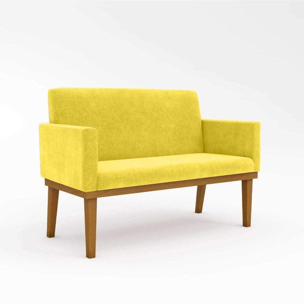 Sofá Namoradeira Confortável Sala De Estar Amarelo