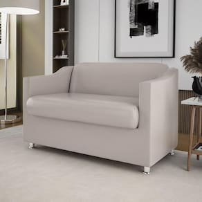 Sofá 2 Lugares Luxo Confortável Sala De Espera Bege