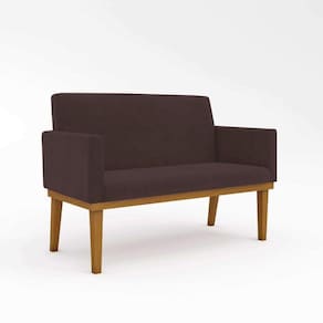 Sofá Namoradeira Confortável Sala De Estar Marrom