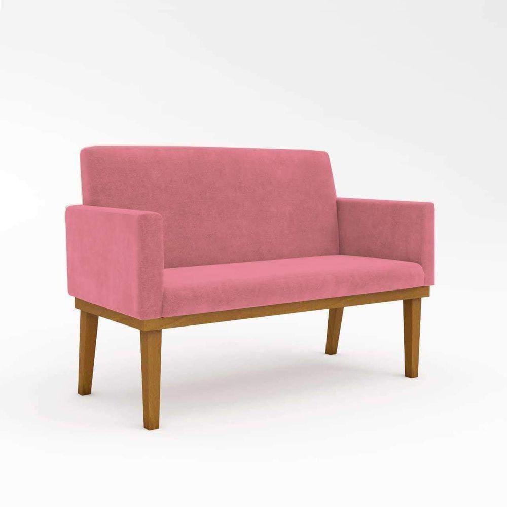 Sofá Namoradeira Confortável Sala De Estar Rosa