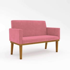 Sofá Namoradeira Confortável Sala De Estar Rosa