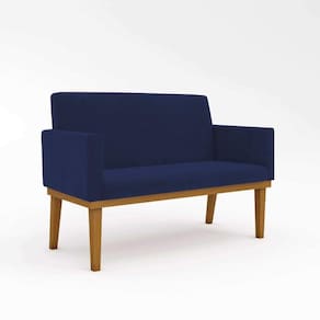 Sofá Namoradeira Confortável Sala De Estar Azul Marinho