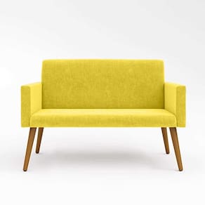 Sofá Namoradeira 2 Lugares - Balaqui Decor Amarelo