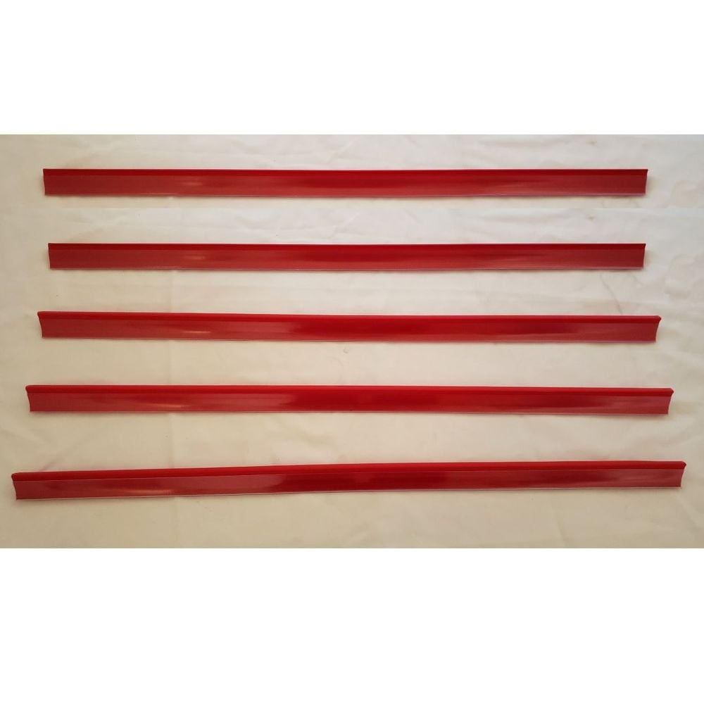 Porta Etiqueta Bandeja Gondola LX 92 Cm Vermelho Kit Com 150