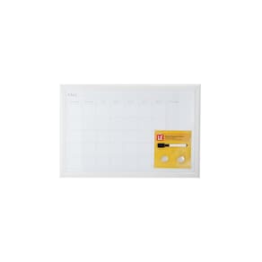 Quadro Magnético Branco Le Planejamento Mensal com 2 Ímã e Marcador 40x60cm