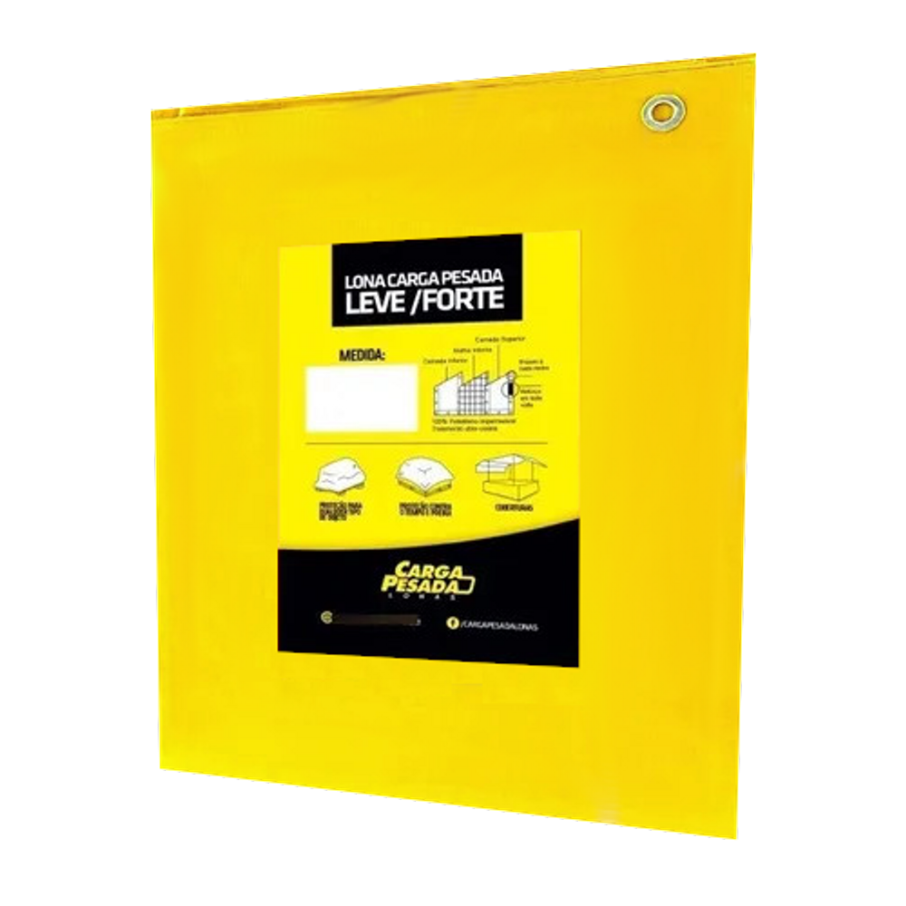 Lona Plástica Amarela impermeável 300 Micras Multiuso 2x2