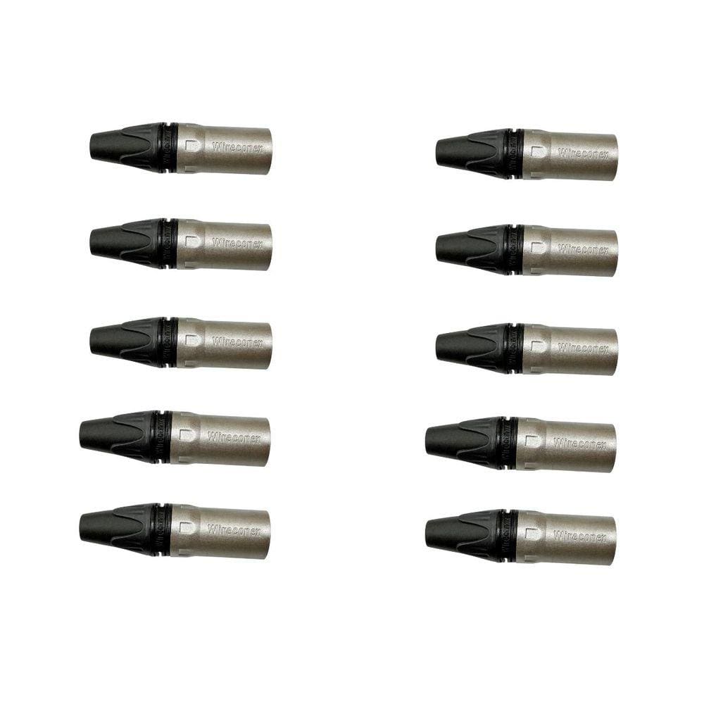 Kit 10 Conectores Linha Xlr Plug Macho 3 Polos Wireconex WC-1013